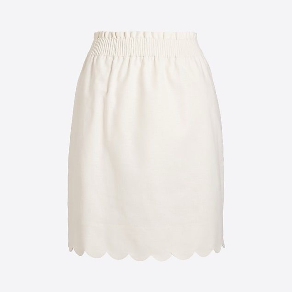 J. Crew Women's Scalloped sidewalk skirt in White 12